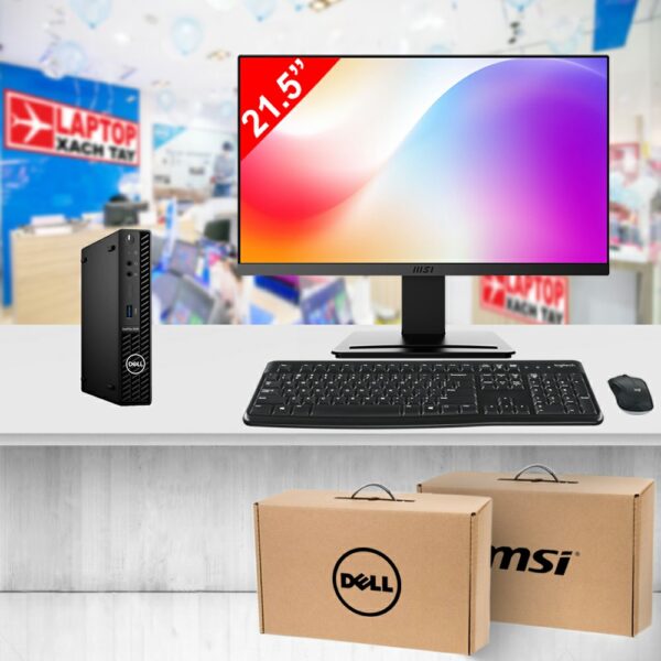 Bạn đang tìm bộ máy tính để bàn Dell Optiplex 3090 Micro i5 10500T RAM 8GB và màn hình MSI PRO MP225 21.5 inch FHD VA 100Hz?