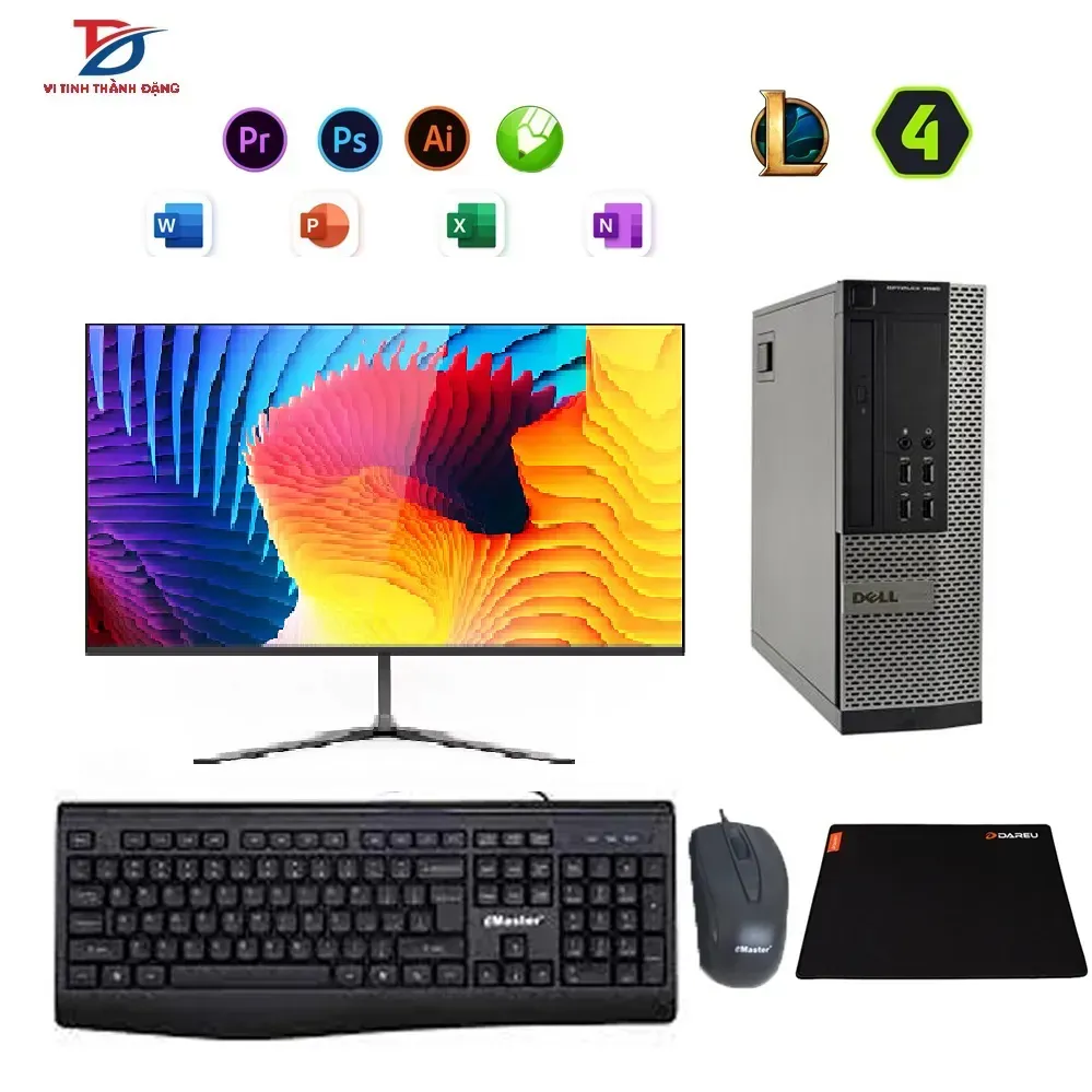 Máy Tính Bộ Dell Core i7 4770, Ram 8G, SSD 512G, LCD 24in?